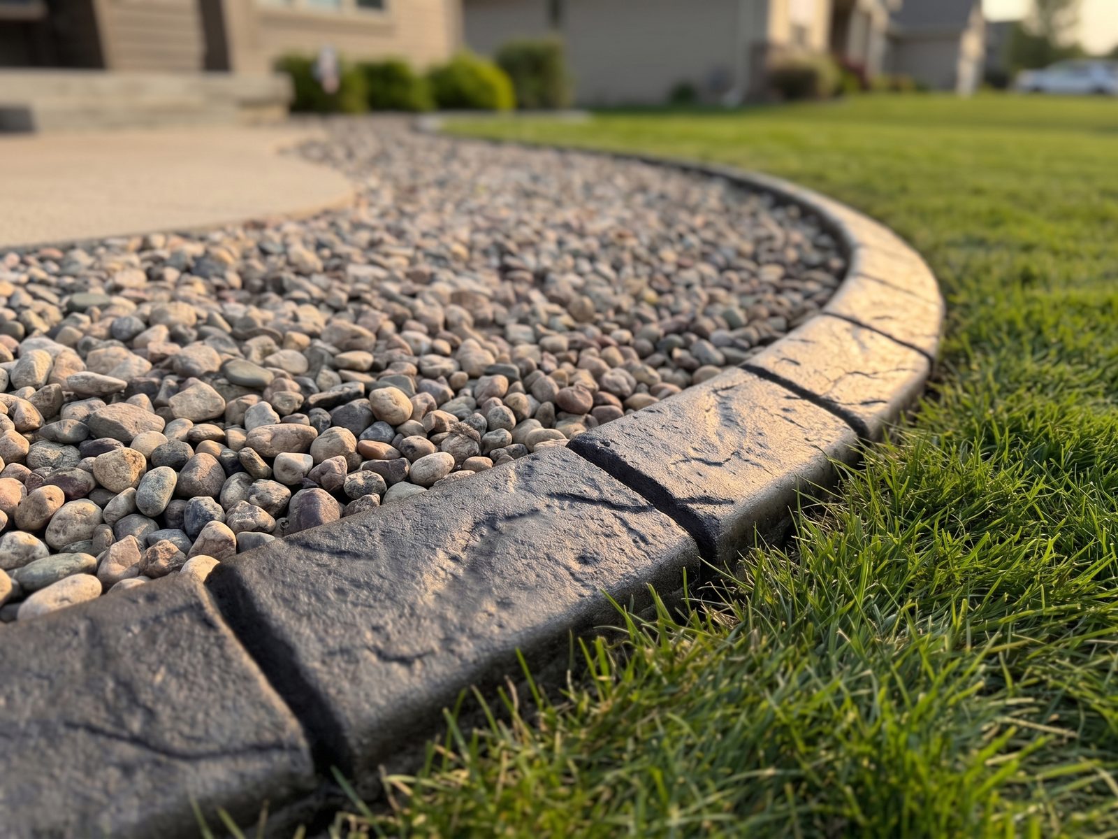 Decorative concrete curbing