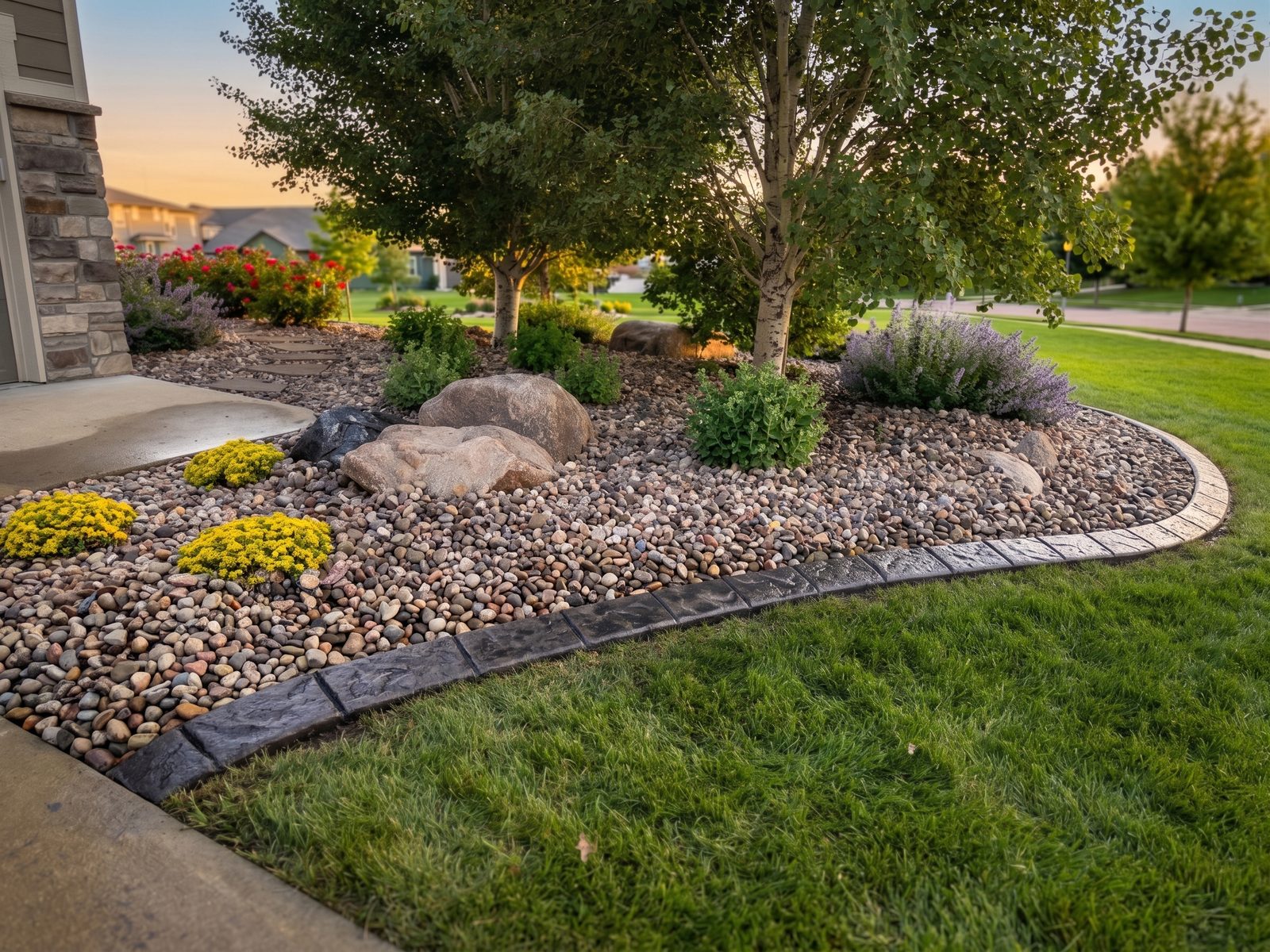 Decorative concrete curbing