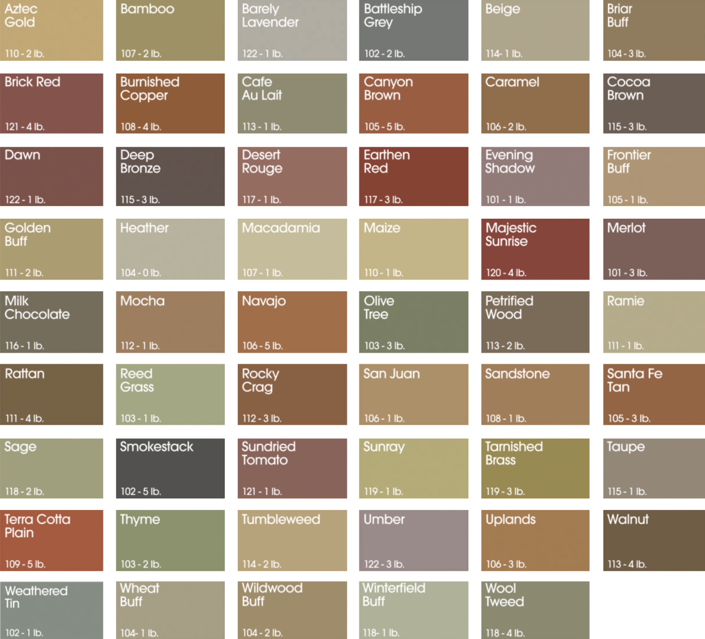 Full Concrete Contours base color palette