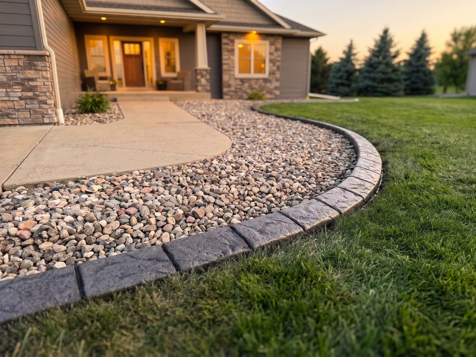 Decorative concrete curbing