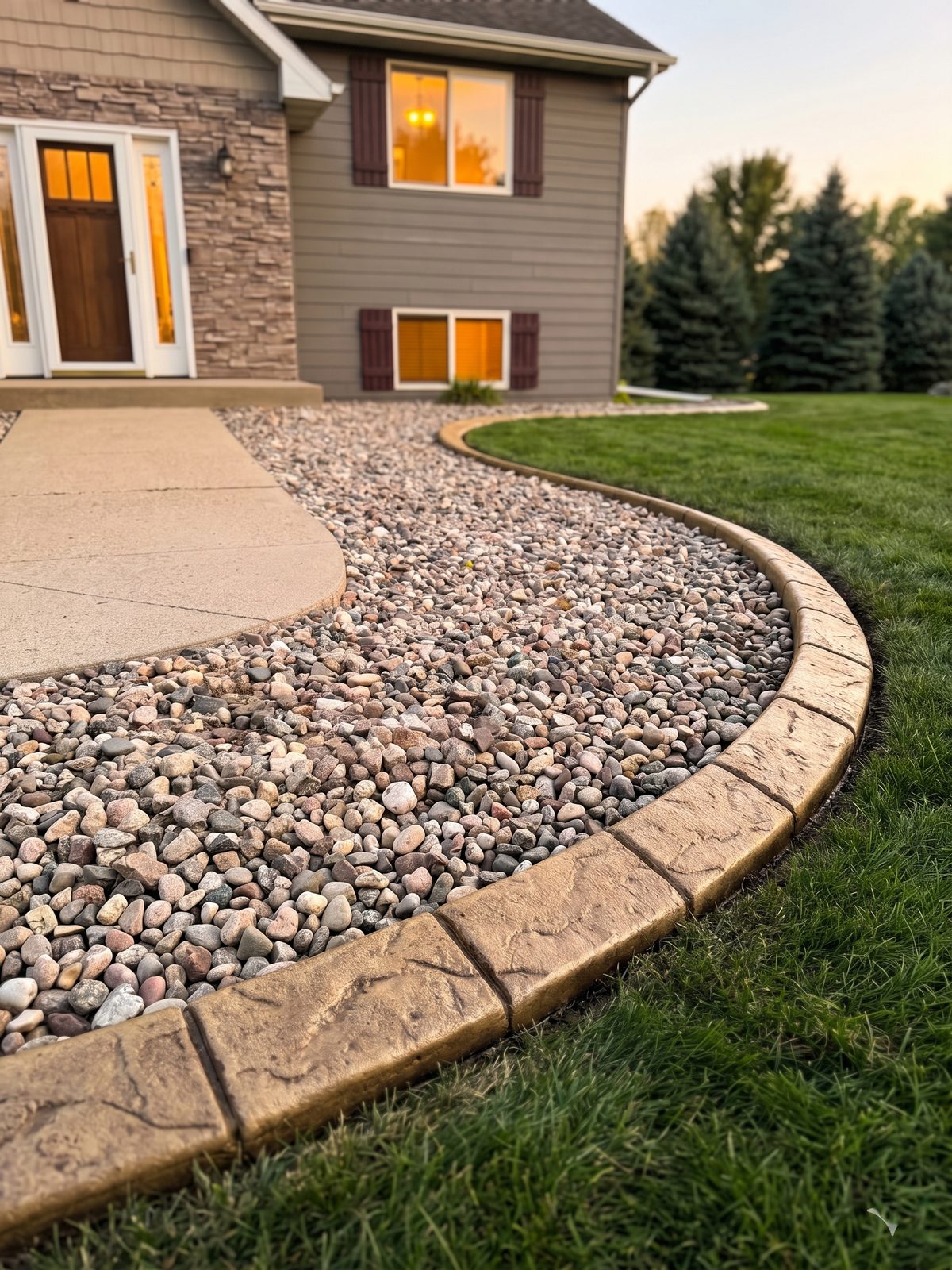 Decorative concrete curbing