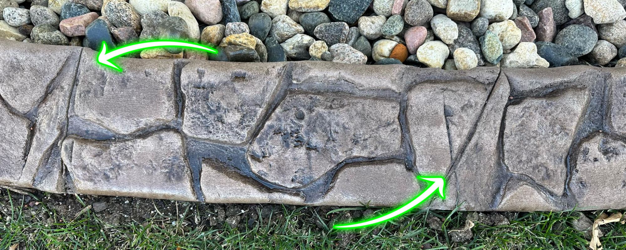 Knife Cuts concrete curbing joint