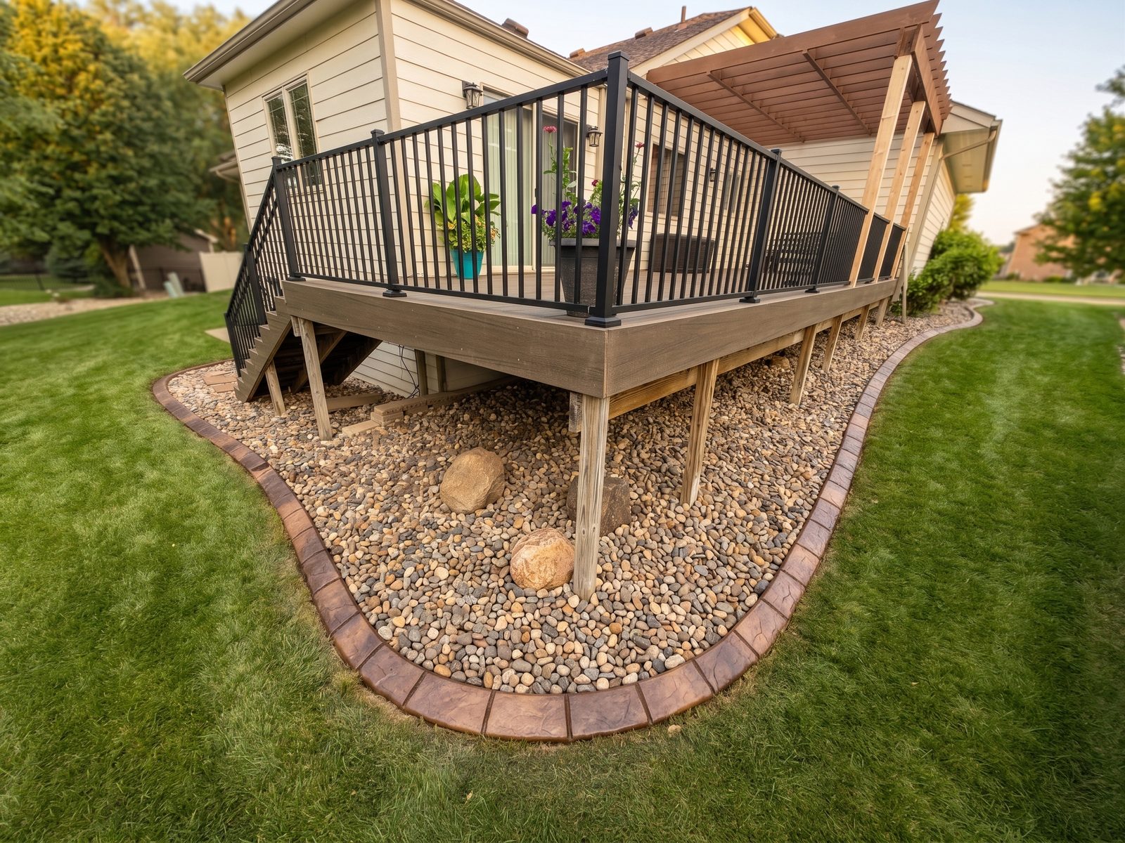 Decorative concrete curbing