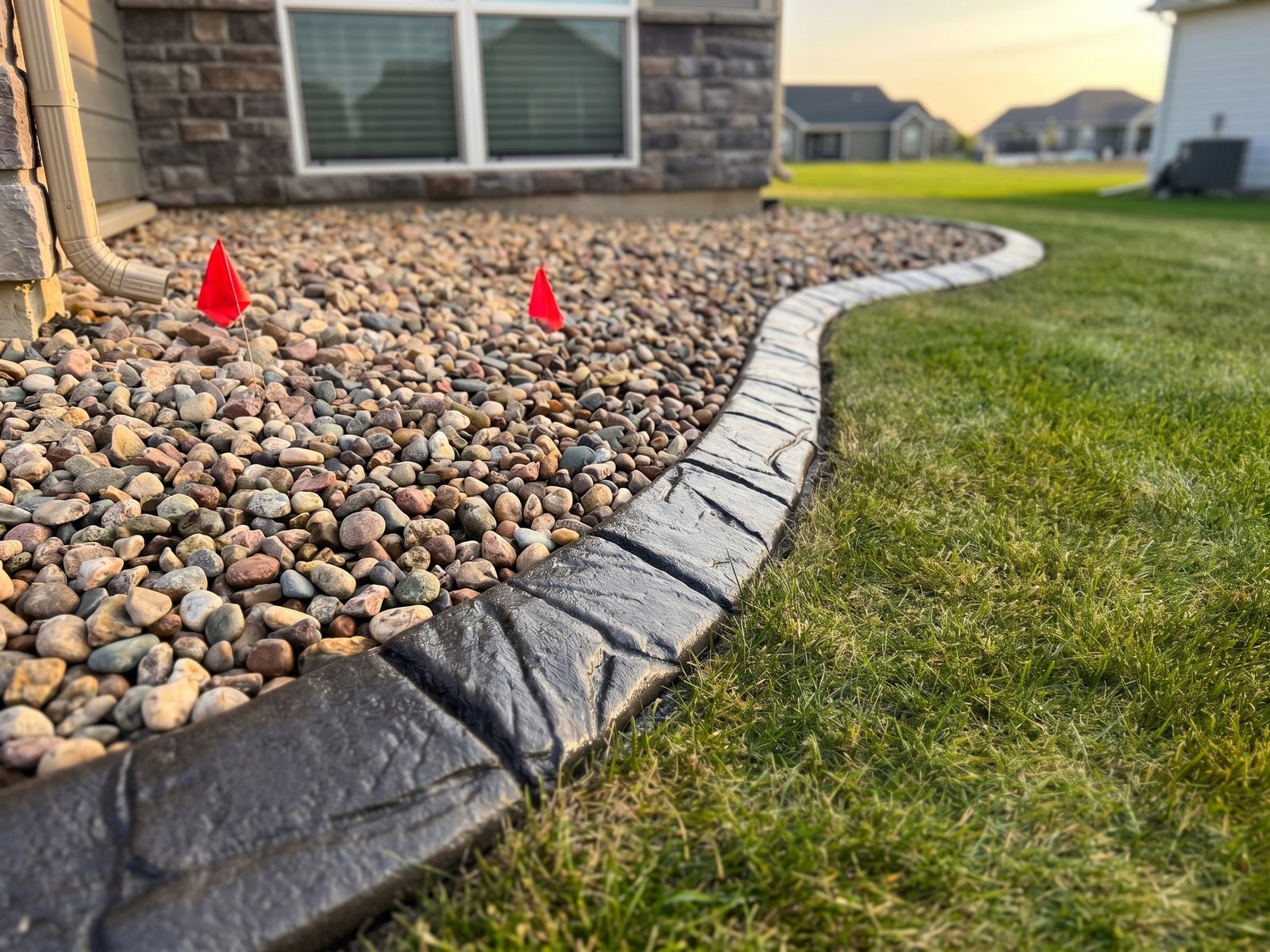Decorative concrete curbing