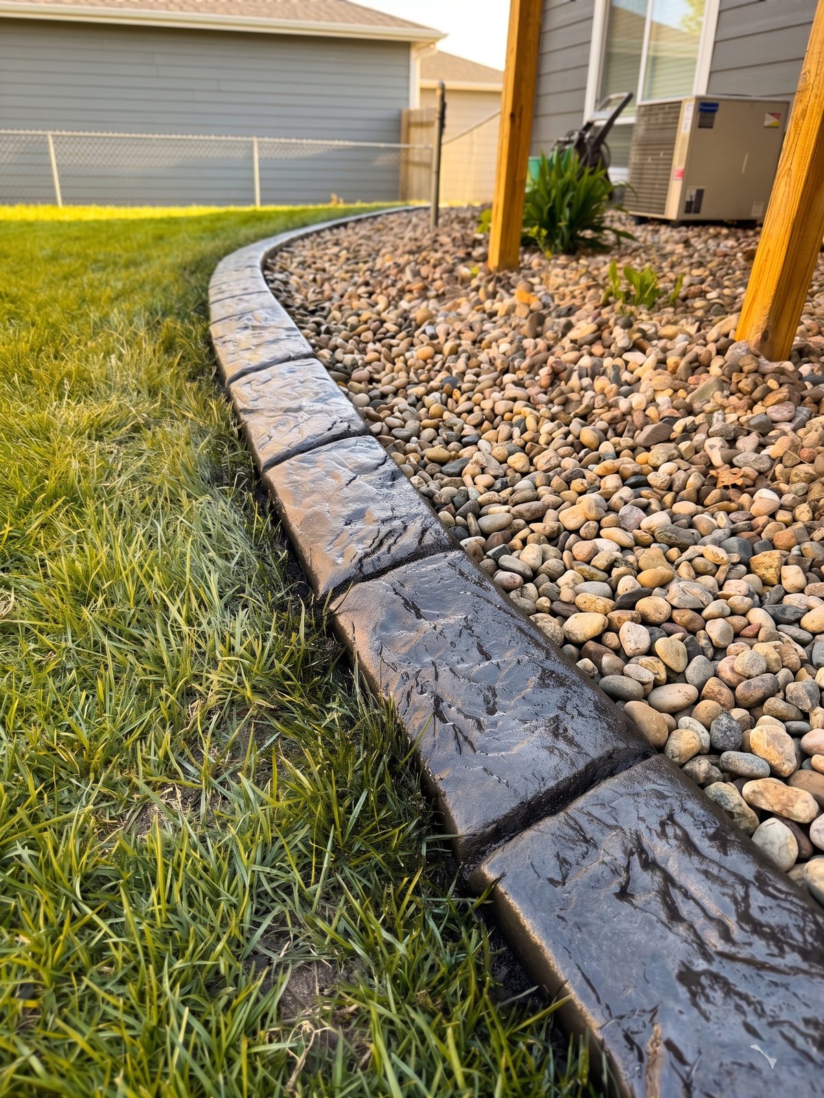 Decorative concrete curbing