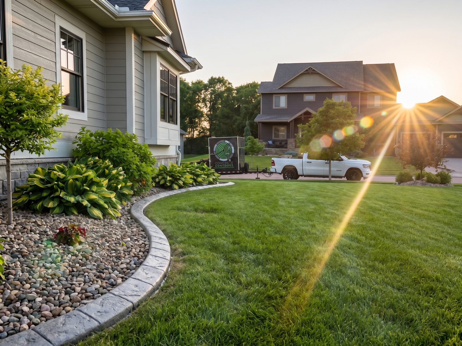 Decorative concrete curbing