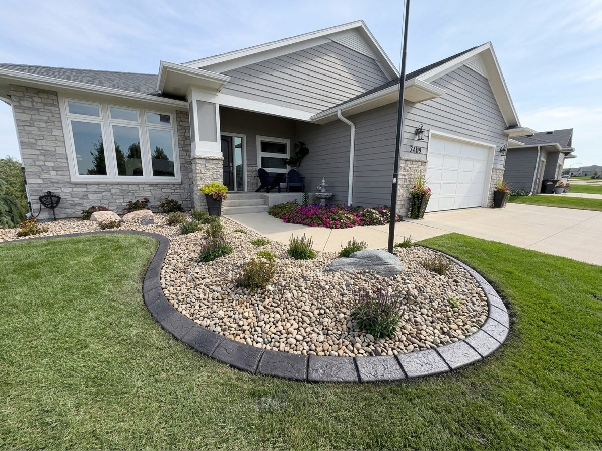 Decorative concrete curbing