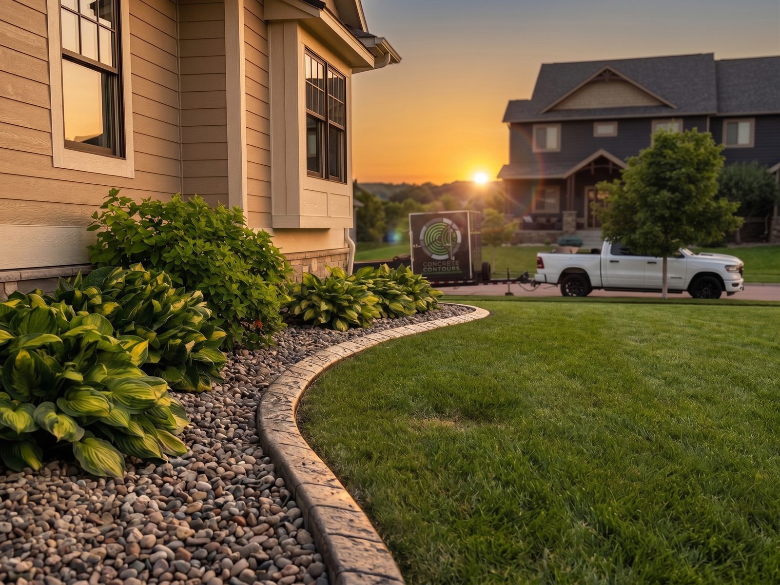 Decorative concrete curbing