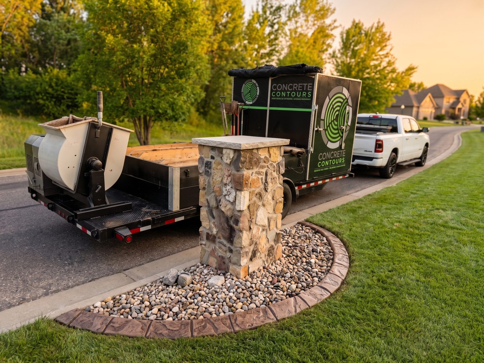 Decorative concrete curbing