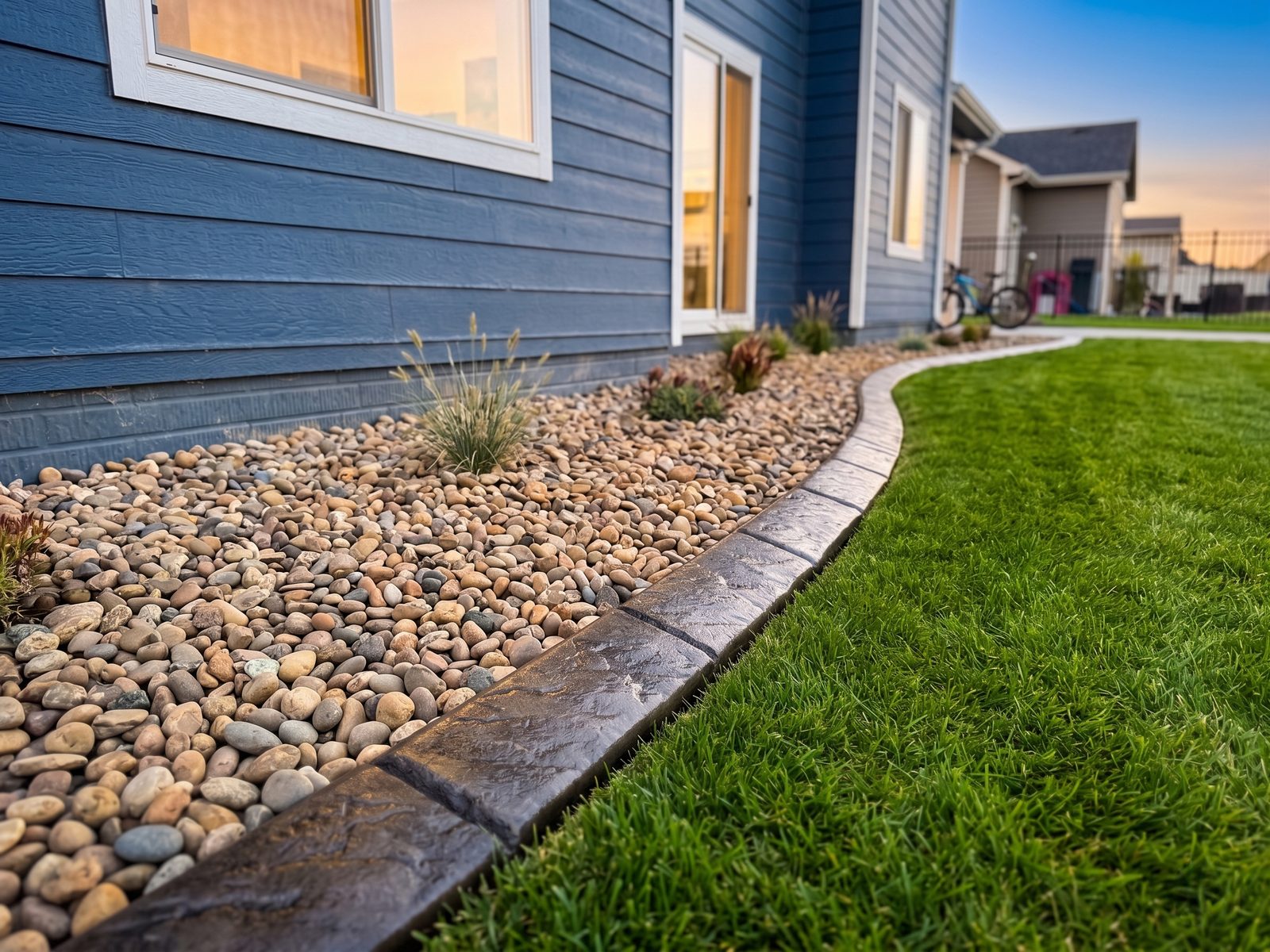 Decorative concrete curbing