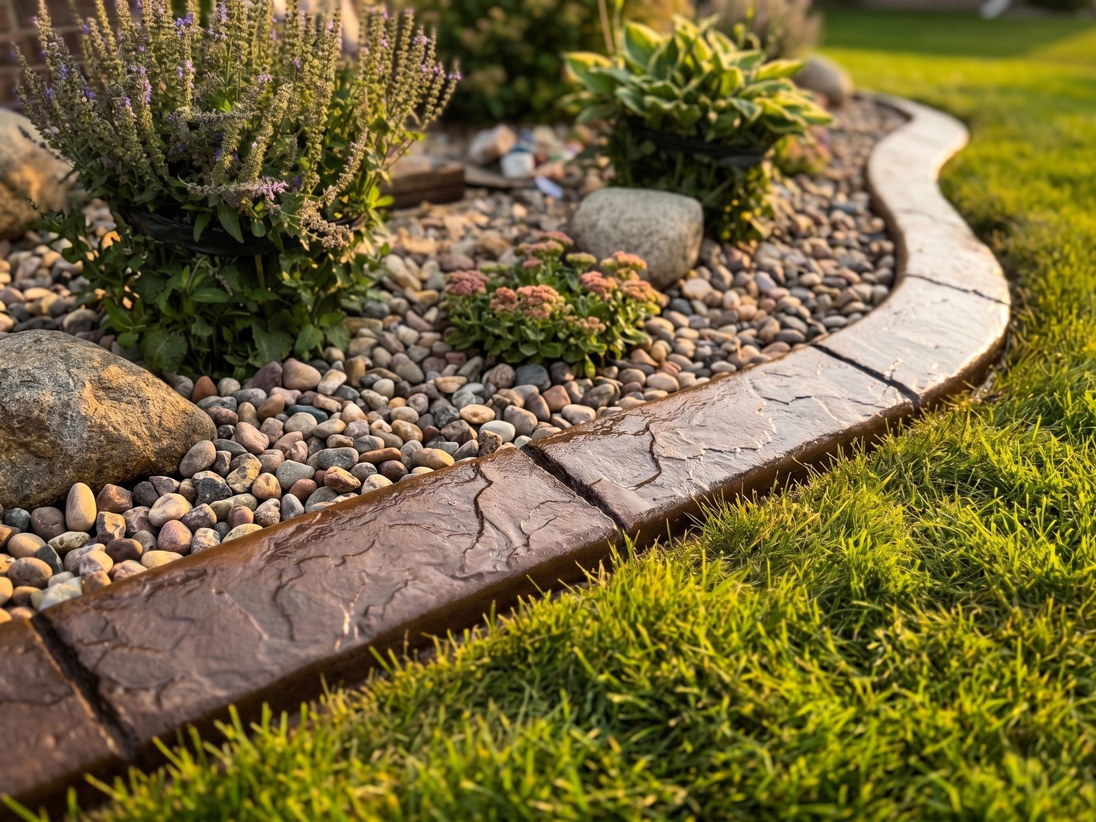 Decorative concrete curbing