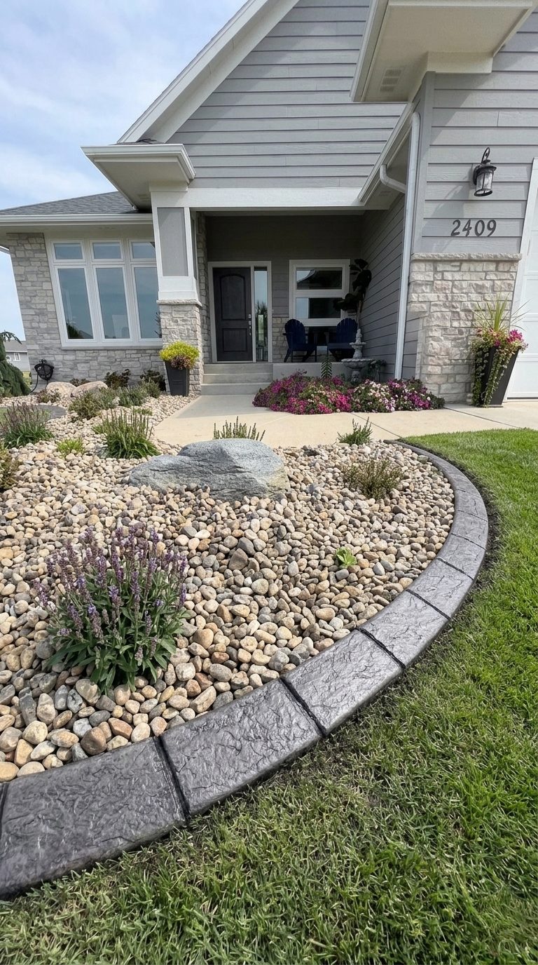 Decorative concrete curbing