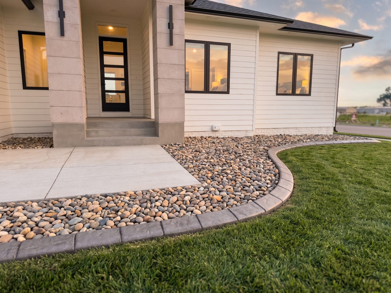 Decorative concrete curbing